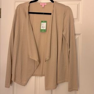 NWT Lilly Pulitzer sand metallic cardigan